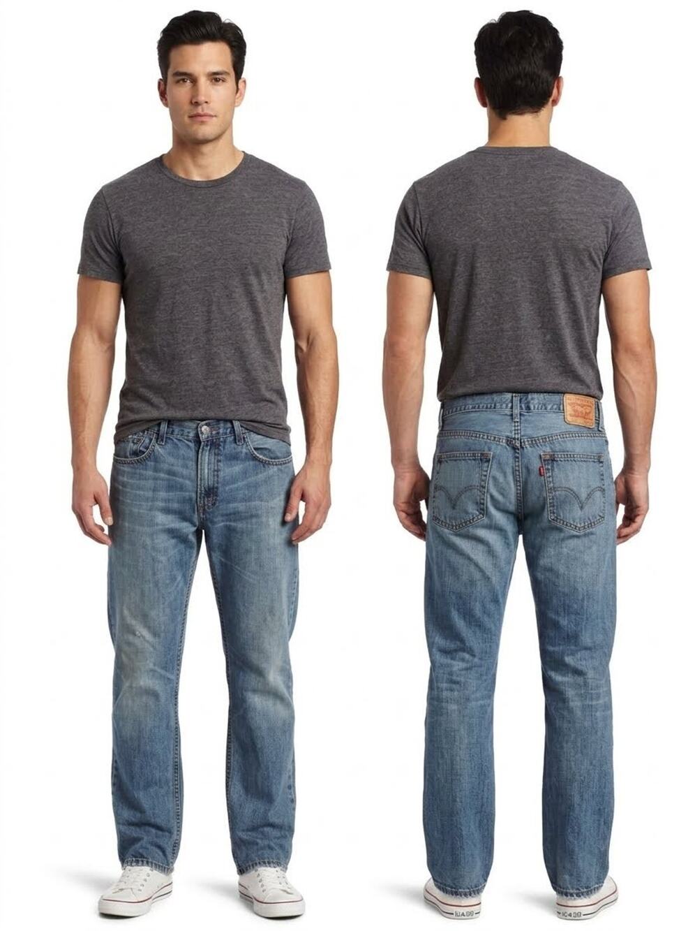 Levi's 559 Relaxed Fit Straight Denim Distressed Men's Jeans - 32W x 30L - Blue